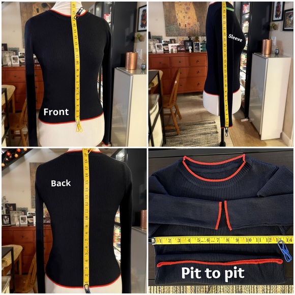 ASOS~ Navy and Red Ribbed Top - Picture 4 of 4